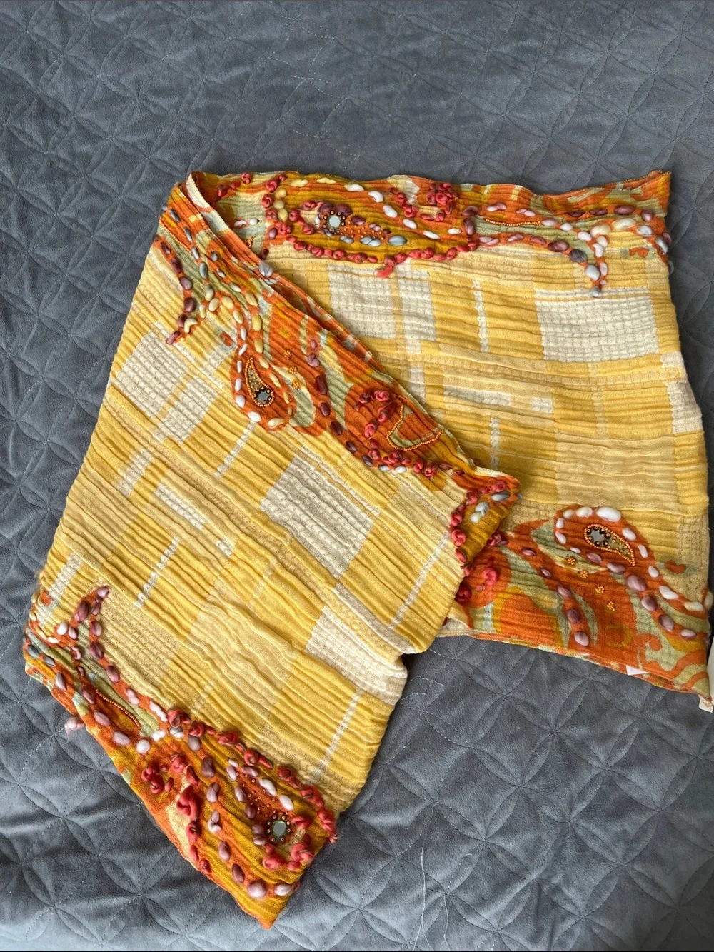 Anthropologie infinity scarf. Light gauzy material with beautiful detail.